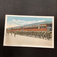 Military Troops Departing At train Destination Vintage Postcard picture