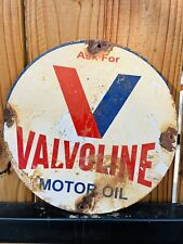 Porcelain Valvoline Motor Oil Advertising Sign 12 in picture