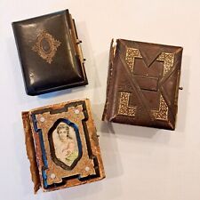 Antique Circa 1890s-1910s CC & CDV Photo Albums Lot of 3 For Repair or Crafting picture