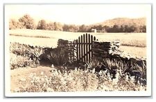 MIDDLEBURY Vermont RPPC ~  Scenic farm land and stone fence picture