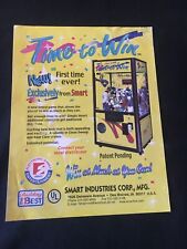 Smart Industries Clean Sweep Time To Win Arcade Game Flyer, NOS picture