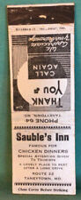 Matchbook Cover Sauble’s Inn Route 32 Taneytown Maryland picture