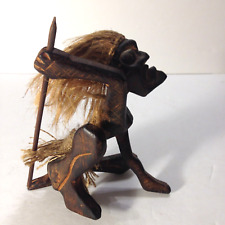 Vintage Primative Tribal Wood Figurine Native Fiber Indonesian picture