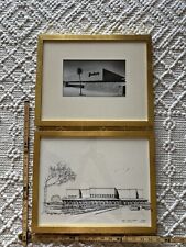 Vtg Rare Joske's Texas History Framed Sketch & Photograph Architecture MCM Art picture