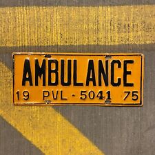 1975 Local Chicago Ambulance Illinois License Plate Auto Garage PVL 5041 LARGE picture