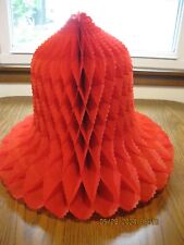 EXTRA LARGE RED CHRISTMAS BELL CREPE PAPER HONEYCOMB BELL MADE IN USA 20