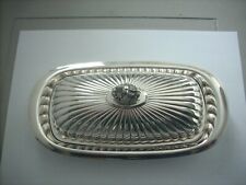 W & S Blackington Glass Butter Dish Silver Plate on Brass Enclosure with Lid picture