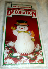 Vintage Eureka 10-Inch Snowman Honeycomb Tissue Centerpiece 98026 USA UNUSED MIP picture