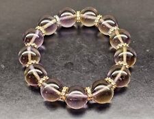 Top Quality Ametrine Amethyst Gemstone Crystal Citrine Beads Bracelet 14.3mm picture