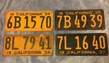 Lot of 4 1930's California license plates 1934,35,36 and 37 nice condition picture
