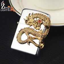Premium Gold Dragon Lighter Zipp stylish Windproof Torch Cigar Lighter Retro USA picture