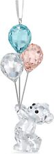 Crystal Bear Hanging Ornament  Clear Crystal with Blue and Pink Balloons Display picture