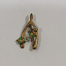 Collectable Hat Pin Vintage Lucky Wishbone Metal Lapel pinback picture