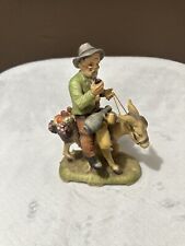 Vtg Norleans Figurine Old Man On Donkey c1950's Excel. Cond. Japan picture