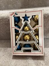 Vintage Holly 10 Glass Christmas Craft Ornaments 1 3/4