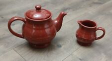 Longaberger Paprika Red Teapot and Creamer Woven Traditions Pottery picture