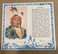 1954 T129 Red Man American Indian Chiefs Set Break # 8 Red Bird Exc. Condition picture