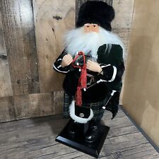 Scottish Santa Claus with Bagpipes St. Nicholas Square Statue Doll Figurine 18