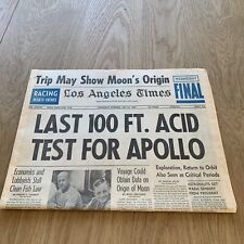 Historic Apollo 11 Moon Descent Announcement | LA Times Newspaper July 16, 1969 picture