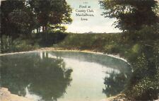 Pond at Country Club Marshalltown Iowa IA c1910 Postcard picture