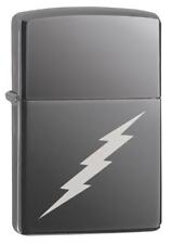 Zippo Windproof Black Ice Lighter With Lightening Bolt Design, 29734, New In Box picture