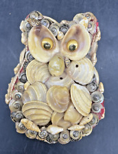 Vintage Seashell Owl Trinket Jewelry Box Ocean Beach Retro Cool picture