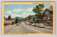 Gatlinburg TN-Tennessee, Main Street, Entrance To Great Smoky Vintage Postcard picture