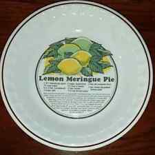 Vintage Sunnycraft Handcrafted Ceramic Lemon Meringue Pie Baker Recipe Plate EUC picture