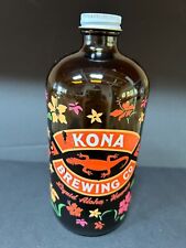 Kona Brewing Company 32 Ounce Growler Beer Hawaii Big Island Flowers Used picture