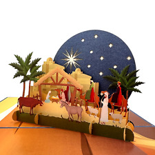 Pop Up Greeting Card Holy Night Nativity, Jesus Christ Birth Scene, Christmas De picture