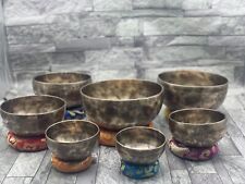 4-8'' Full Moon Singing Bowls-Handmade Himalayan Singing Bowl Set Of 7-Therapy picture