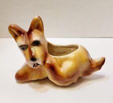 Vintage Scottish Terrier Scotty Dog Ceramic Planter Brown 9