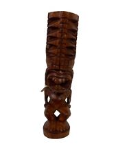 Tiki Statue Hand Carved Wood Hawaiian Tiki God Kane Hawaii Idol Figure 8” Tall picture