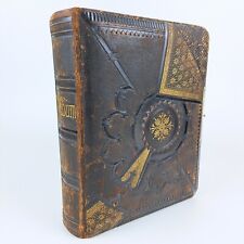 Late 1800s Leather Photo Album Embossed with Latch 11