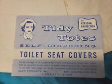 Vintage  Tidy Totes Pack of 9 Toilet Seat Covers Vintage Nurse Graphic New Prop picture