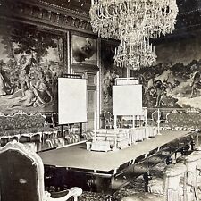 Antique 1901 Council Room Royal Palace Stockholm Stereoview Photo Card P5517 picture