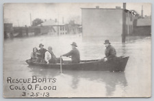 Great Flood of 1913 Rescue Boats Dayton Ohio Antique Postcard - Unposted picture