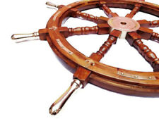 Wheel Brass Ship Wooden Nautical Steering 36
