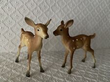 Vintage 2 Plastic Deer Fawn Figurine Made In Hong Kong picture