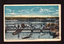 POSTCARD : RHODE ISLAND - EAST PROVIDENCE RI BRIDGES OVER THE SEEKONK RIVER 1937 picture