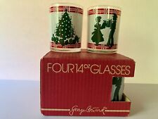 Georges Briard Set of 4 Christmas 14 Oz Double Old Fashion Glass NIB picture