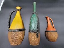 Vintage Sexton Set Of 3 Metal Wall Decor Hanging Jugs Vases picture