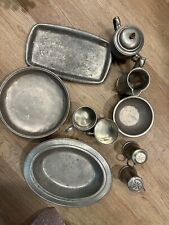 lot of pewter serving pieces set picture