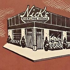 1960s Nick's In Greenwich Village Sizzling Steaks Restaurant Menu New York City picture