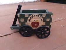vtg miniature wooden cart & wheel booses orchid-free delivery pull cart figurine picture