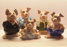 Set of 5 Wade NatWest Pigs Piggy Banks w/ original stoppers. (rare- Great cond.) picture