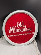 Vintage Old Milwaukee Beer Advert Metal Serving Tray Bar Decor Red & White  picture