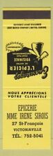 Matchbook Cover - Epicerie Mme Irene Sirois Victoriaville QC picture