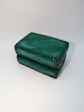 Vintage Art Deco Style Cigarette Box - Green Malachite Glass picture