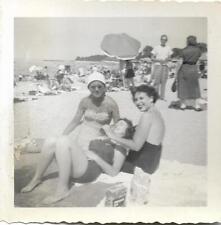 A DAY AT THE BEACH Vintage FOUND PHOTOGRAPH Black And White Snapshot 311 46 A picture